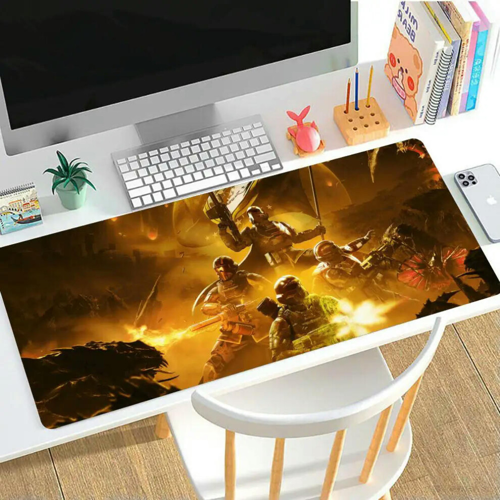 (BLACK-6, 1000x500x2mm) Mouse Pad Helldivers Large rubber mouse pad with lock edge computer gamer HD printing desk pad keyboard pad