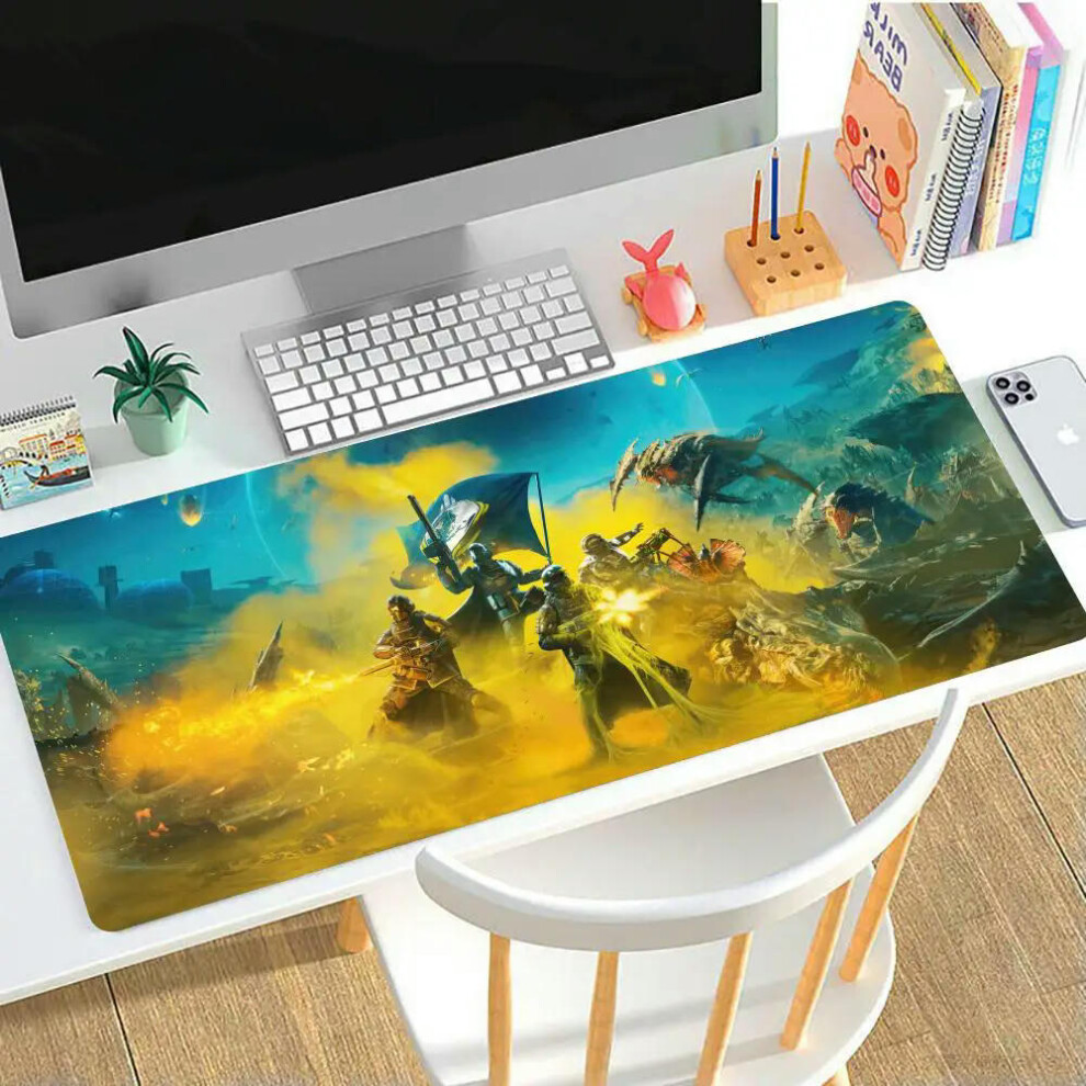 (BLACK-1, 1000x500x2mm) Mouse Pad Helldivers Large rubber mouse pad with lock edge computer gamer HD printing desk pad keyboard pad