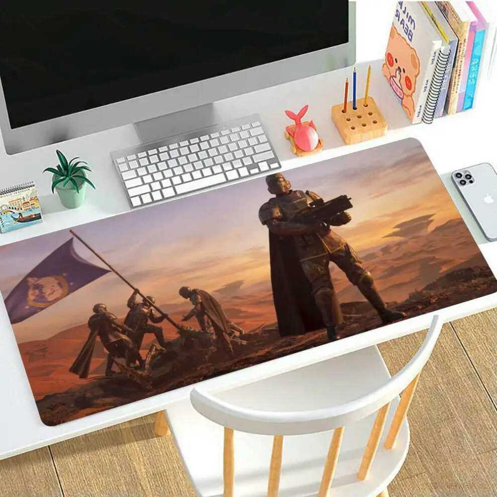 (BLACK-10, 900x400x2mm) Mouse Pad Helldivers Large rubber mouse pad with lock edge computer gamer HD printing desk pad keyboard pad