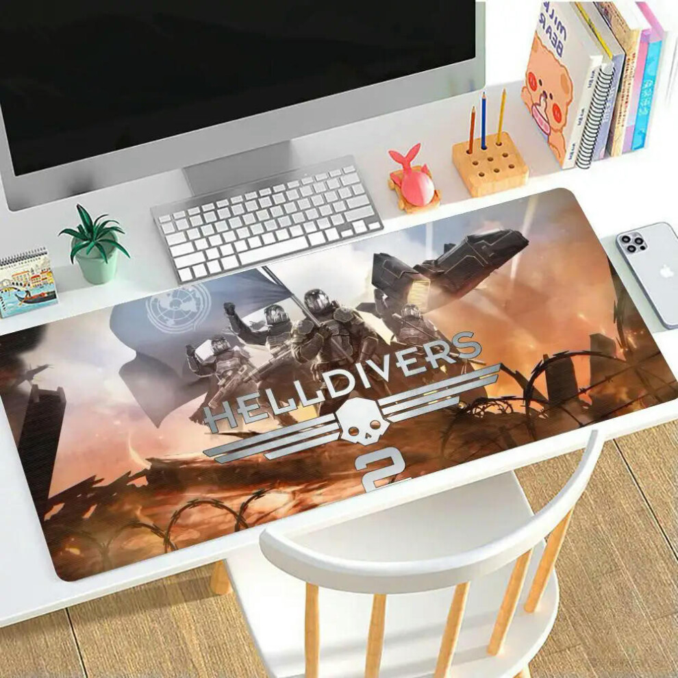 (BLACK-9, 1000x500x2mm) Mouse Pad Helldivers Large rubber mouse pad with lock edge computer gamer HD printing desk pad keyboard pad