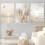 3Pcs Beige Grass Sunset Beach Palm Tree Canvas Painting 2