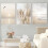 3Pcs Beige Grass Sunset Beach Palm Tree Canvas Painting 3