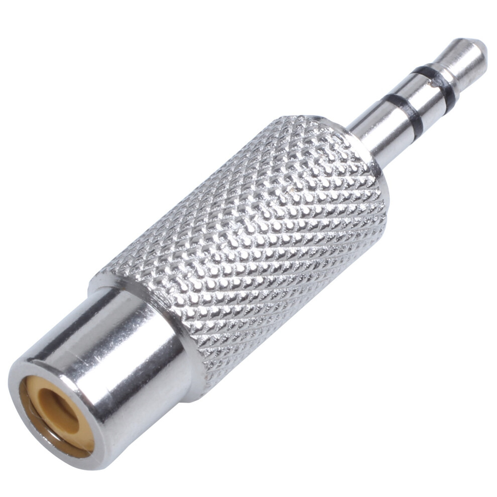 3.5Mm Stereo Male To Rca Mono Female Audio Adapter, Silver 4851529473235