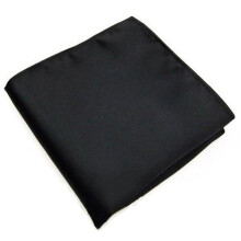 Men's Pocket Hanky Wedding Party Square Hankerchief (Black)