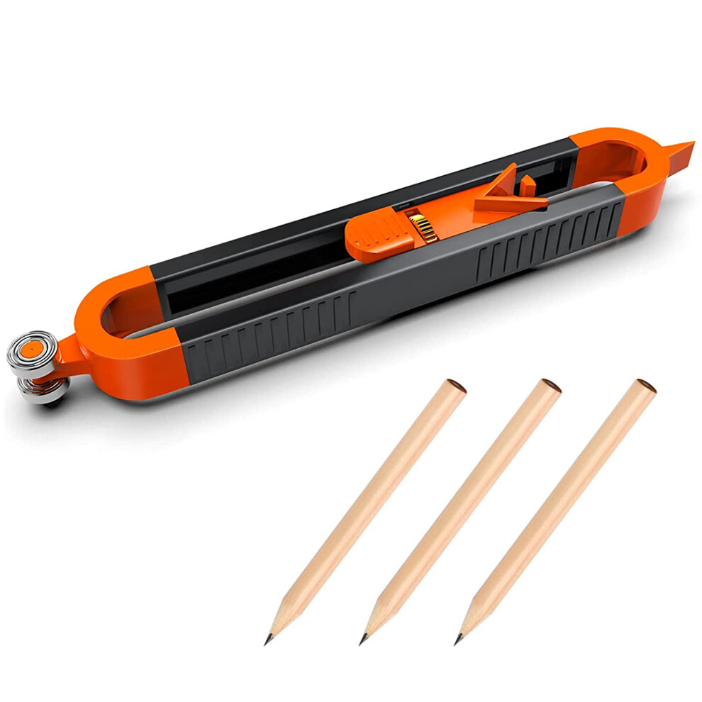 Contour Measuring Tool for Pencil - Wood Scribe Tool with 3 Pencils