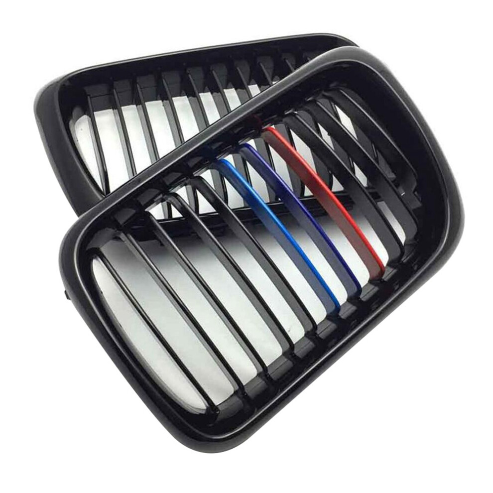 Car Glossy Front Hood Kidney Grill Mesh Sport Racing Grills Black 4851529477455