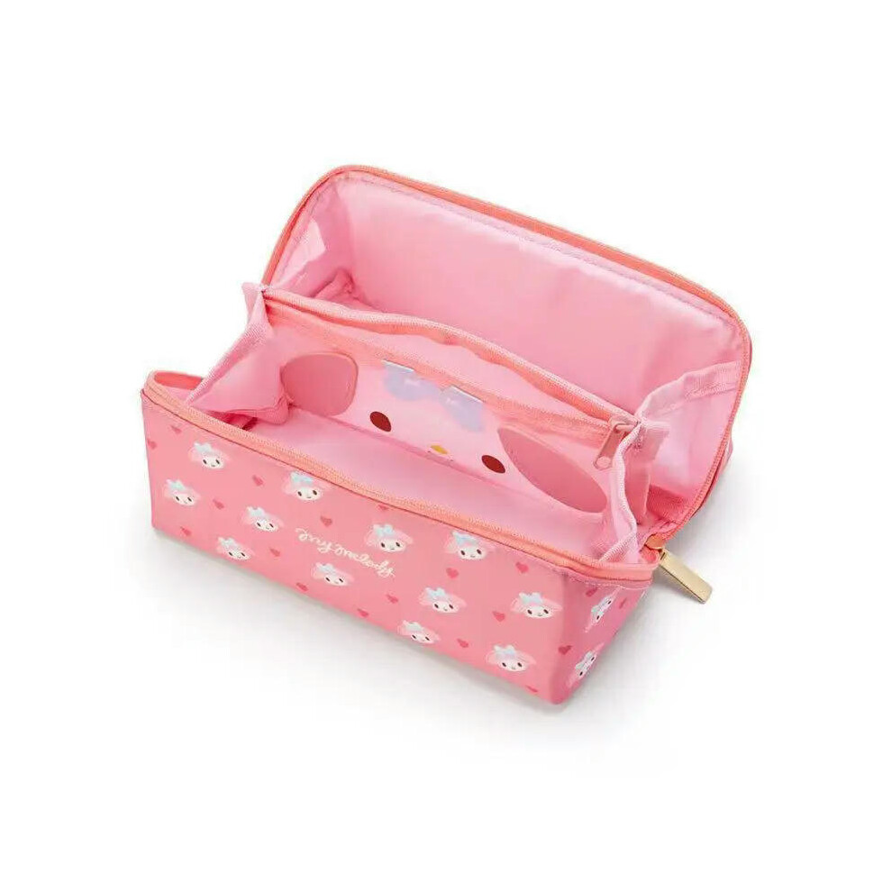 (A3) Sanrio Large Capacity Pencil Case Kawaii Cinnamoroll Melody Kulomi Cosmetic Bags School Pencils Bag Pen Case Supplies Stationery