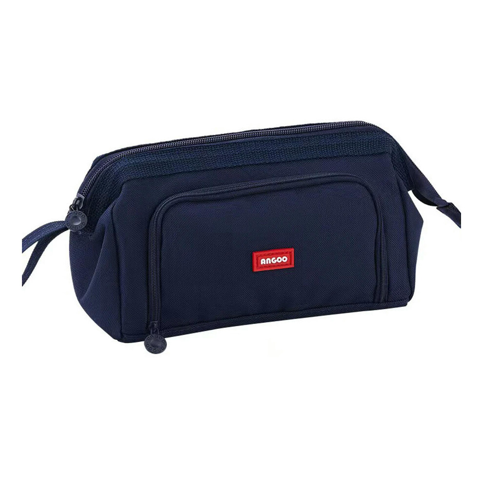 (Dark blue) 2023 New Kawaii Pencil Case Large Capacity Cosmetic Bag Cute Pouch Box Back to School Pen Bag Supplies Korean Stationery