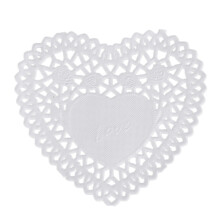 100 x 4'' White Love Heart Paper Lace Doilies doily For cardmaking