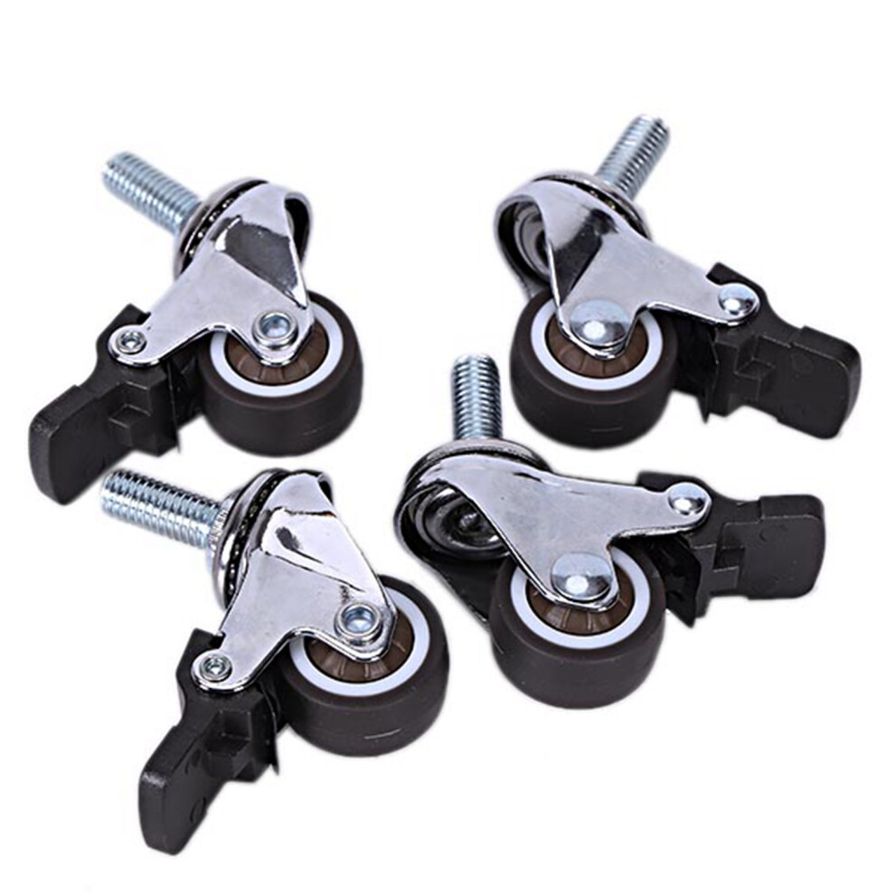 4Pcs Mini Small Casters 1 Inch M8x15mm Tpe Universal Casters Wheel 4851529483784