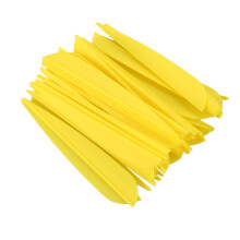 Arrows Vanes 4 Inch Plastic Feather Fletching 50 Pack(Yellow)