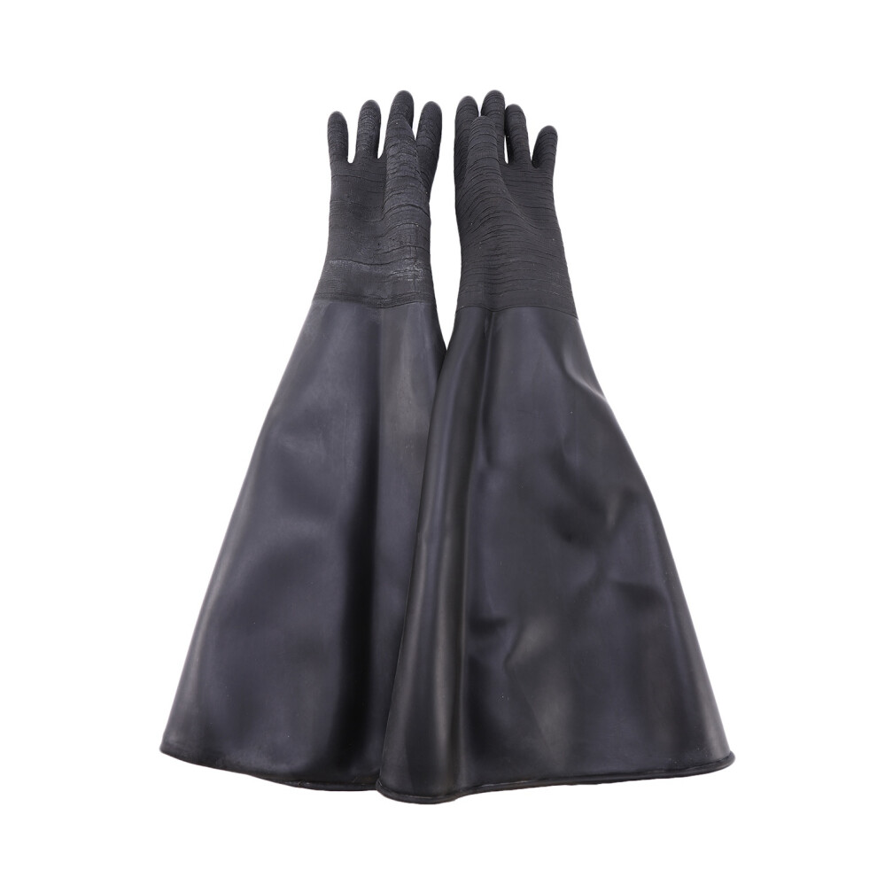 Rubber Sandblaster Gloves Stripe Abrasive Sand Blasting Gloves Black