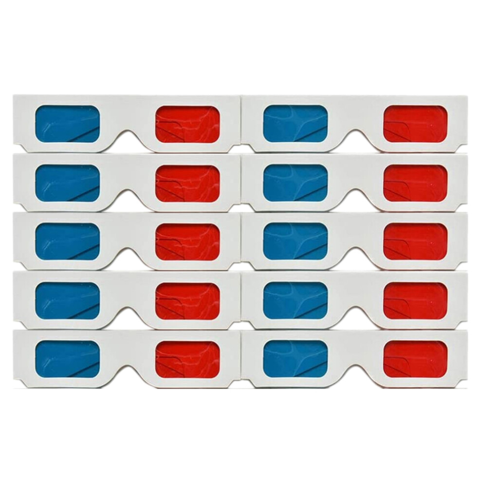 Gafas 3D,10 Pares Lentes Estã©Reo Papel Rojo Y Azul Para Pelã­culas Set 4851529488468