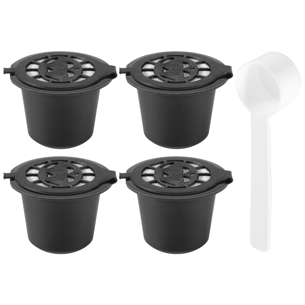 4x Refillable Coffee Capsules Pods For Machines Spoon 