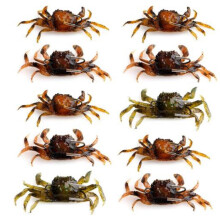10 Pcs Crab Bait, 3D Simulation Crab Soft Bait with Pointed Hook
