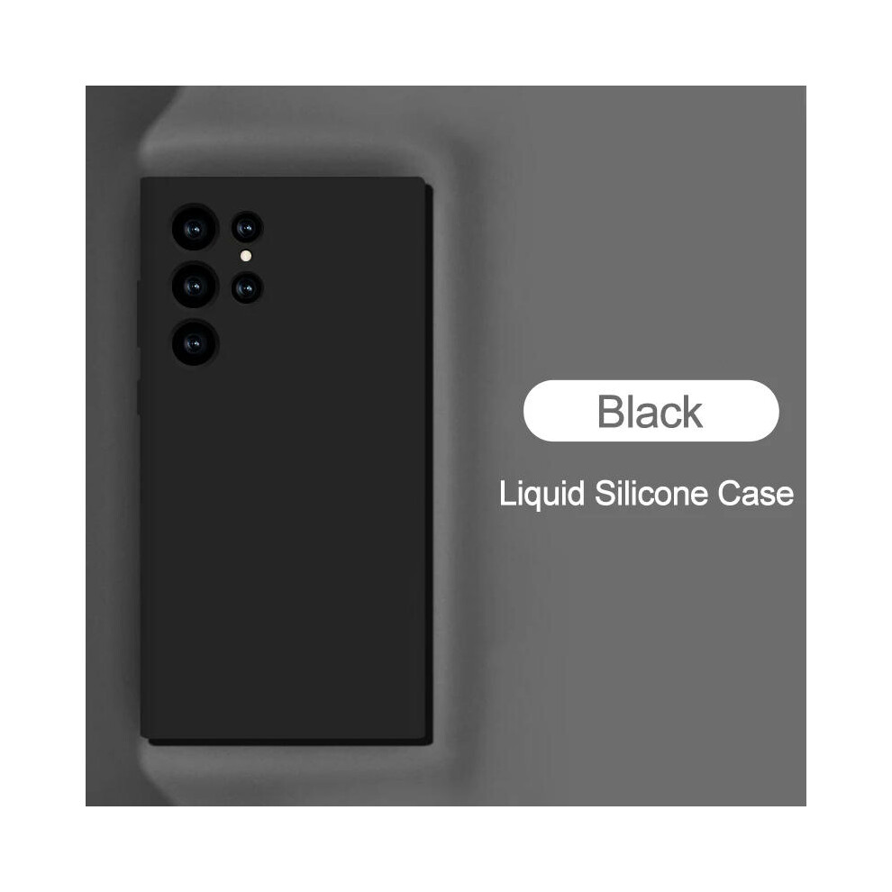 (For Samsung A52s, ) Luxury Original Liquid Silicone Case For Samsung Galaxy S23 S20 S21 S22 Ultra S10 Plus Fe A54 A53 A52 A51 A33 A32 A71 Phone Black 9352652923819