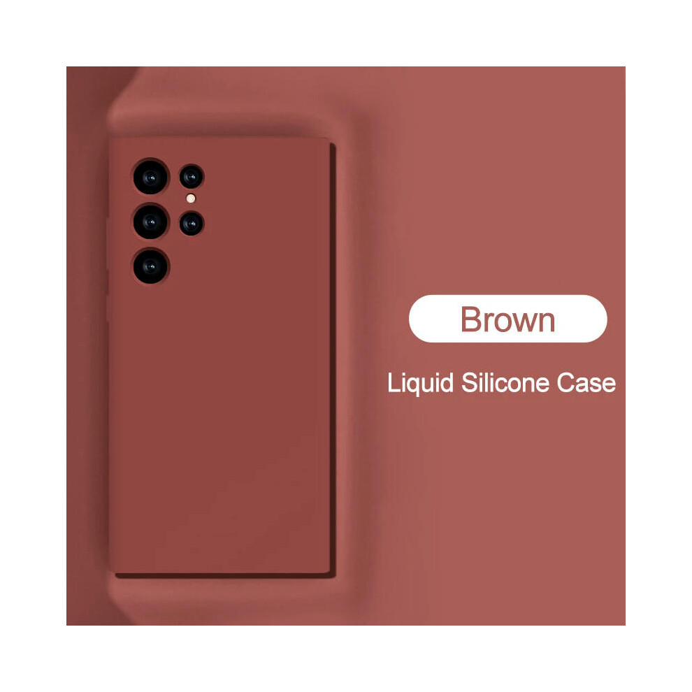(For Samsung A52s, ) Luxury Original Liquid Silicone Case For Samsung Galaxy S23 S20 S21 S22 Ultra S10 Plus Fe A54 A53 A52 A51 A33 A32 A71 Phone Brown 9352652924007