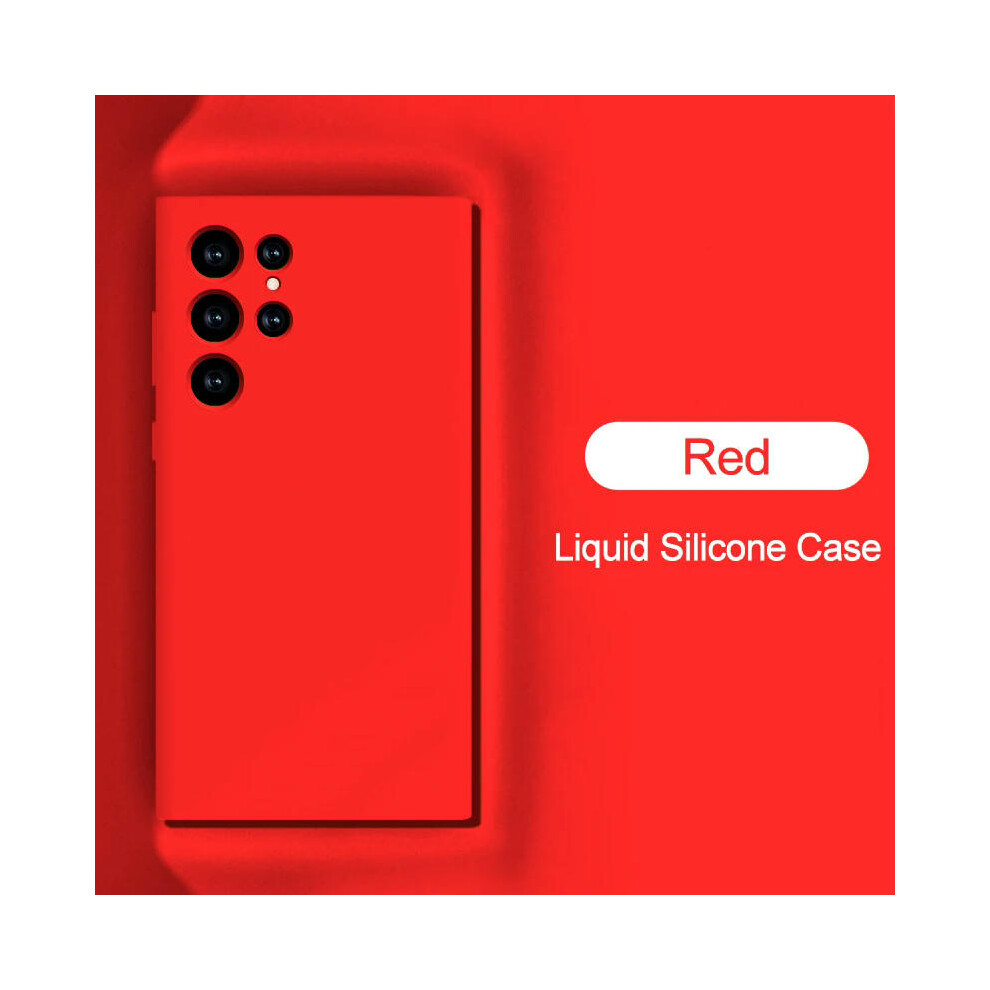 (For Samsung A54, ) Luxury Original Liquid Silicone Case For Samsung Galaxy S23 S20 S21 S22 Ultra S10 Plus Fe A54 A53 A52 A51 A33 A32 A71 Phone Cas Red 9352652925141