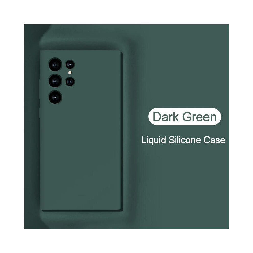 (For Samsung S21 Plus, Dark ) Luxury Original Liquid Silicone Case For Samsung Galaxy S23 S20 S21 S22 Ultra S10 Plus Fe A54 A53 A52 A51 A33 A32 A Green 9352652925332