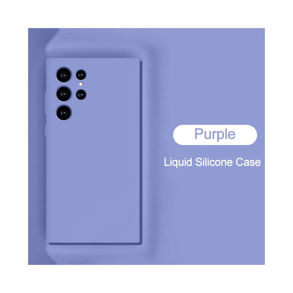 (For Samsung S20ultra, ) Luxury Original Liquid Silicone Case For Samsung Galaxy S23 S20 S21 S22 Ultra S10 Plus Fe A54 A53 A52 A51 A33 A32 A71 P Purple 9352652926100