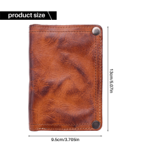 Handmade Wrinkle Wallet,Retro Leather Money Clips,Light Brown