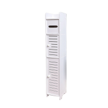 Storage Cabinet for Skinny Bathroom Storage Corner Floor (White)
