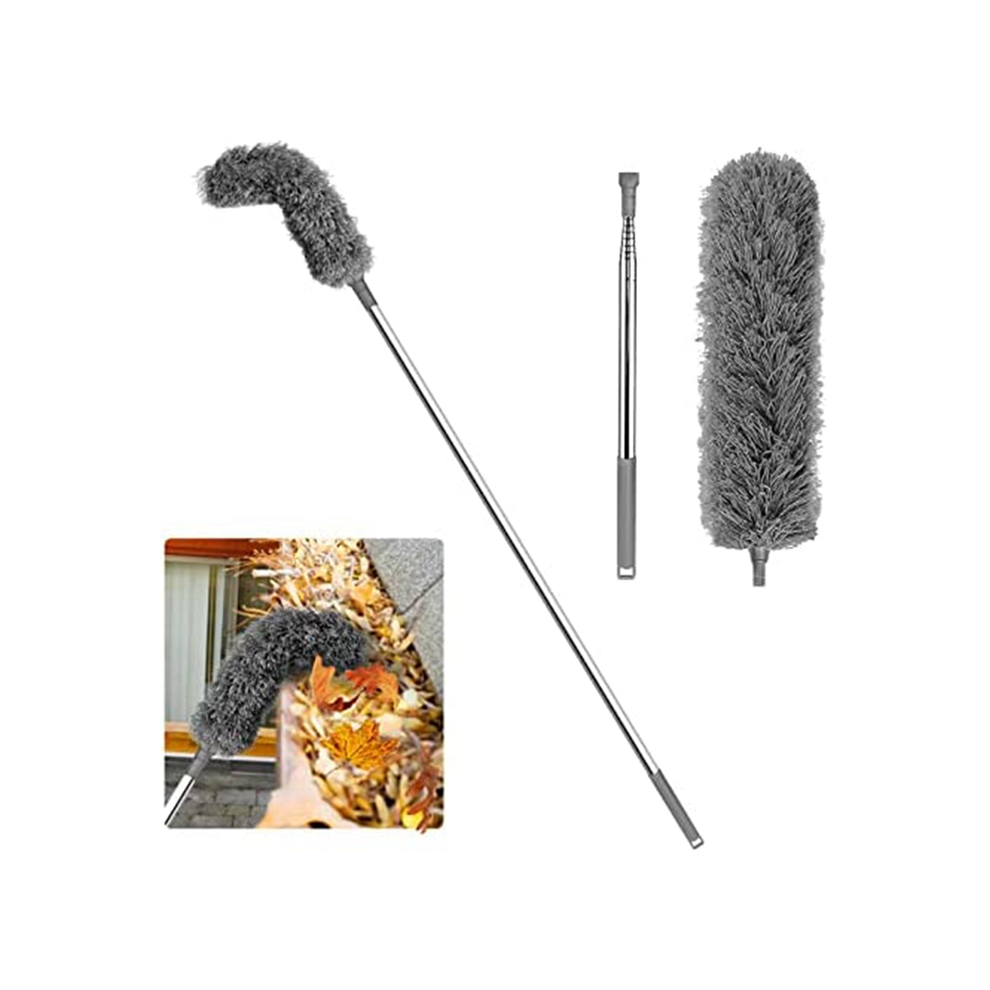 Gutter Cleaning Brush Roofing Tool With Telescopic Pole 8.2Ft, Grey 4851529406752