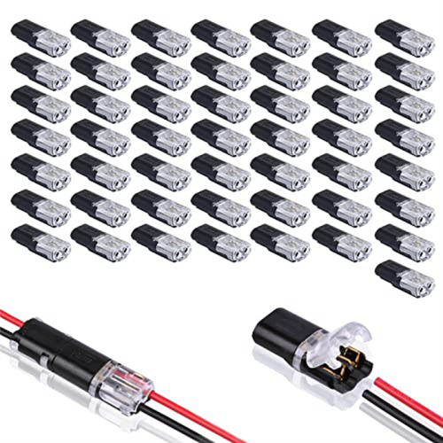 50PCS Double-Wire Plug-in Connector with Locking Buckle 2 Pin 2 Way