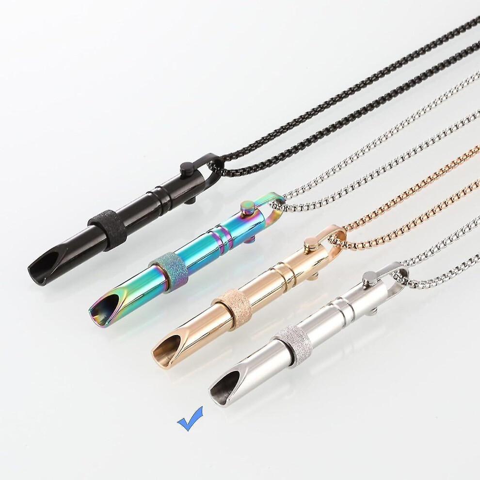 (Silver, 1Pcs) Breathlace Necklace Quit Smoking, The Breathlace Anxiety Reliever Necklace Gift