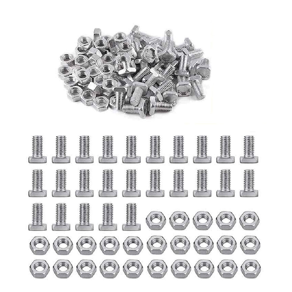 50 Sets Greenhouse Nuts & Bolts Cropped Head Aluminium Nuts Bolts 4851529412999