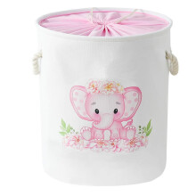 Laundry Baskets Pink Hamper Elephant Basket For Kids, Baby Laundry Basket ,large Collapsible Laundry