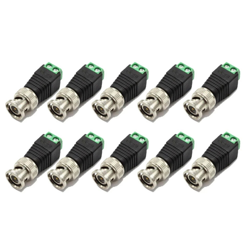 10Pcs Male Metal Bnc Connector With Dc Connector Plug Screw Terminal 4851529417802