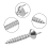 50PCS Seamless Nails Double-Headed Screw Solid Wood Baseboard Screws 6