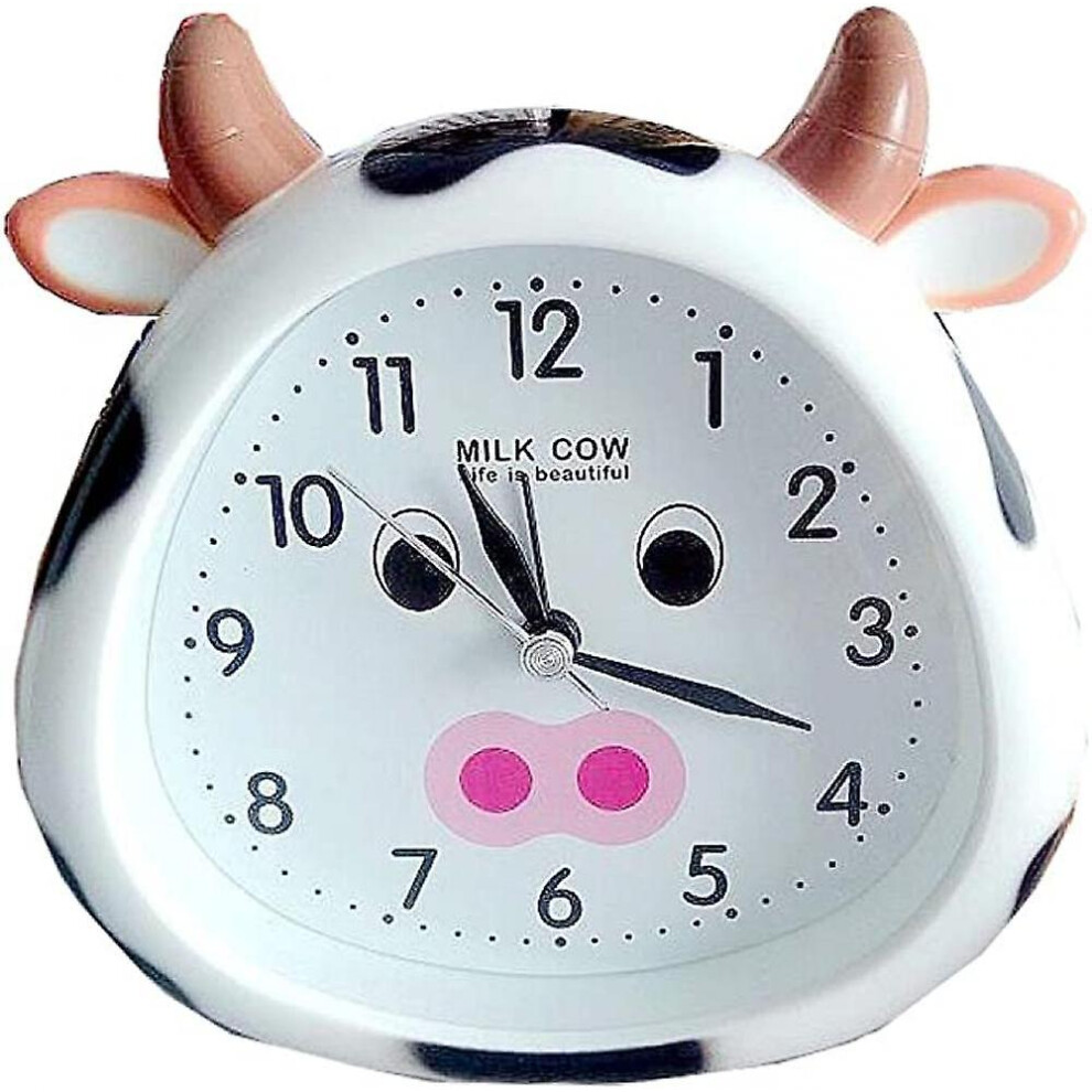 Cute Cartoon Cow Alarm Clock, The Best Gift For Awakening Children, Bedroom Desktop Decoration Alarm Clock - White Cow-image-OPC-PDNWGXD-NEW