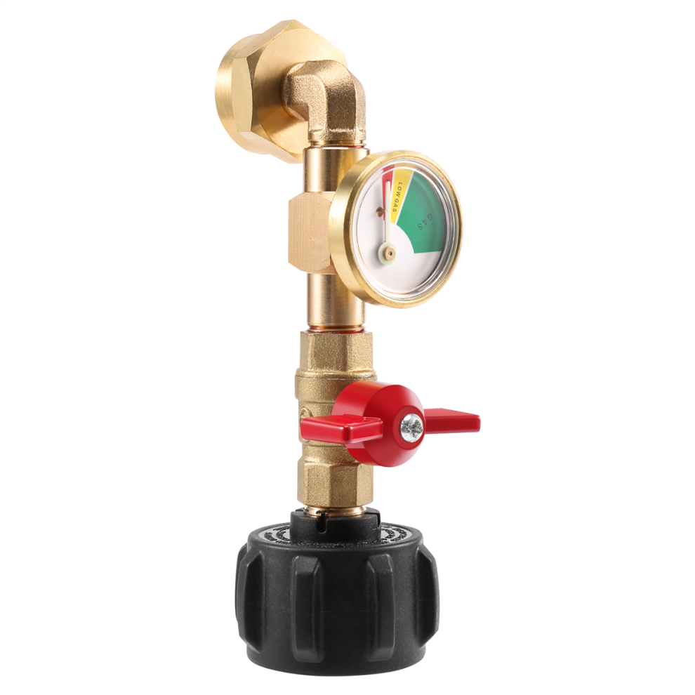 New Propane Refill Adapter With Valve & Gauge,Fill 1Lb Bottles From 20 Lb