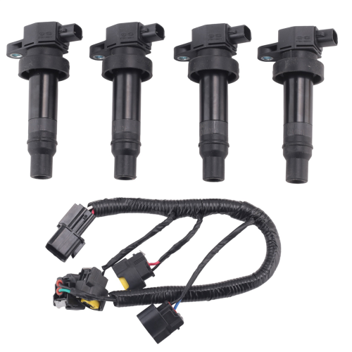 4Pcs 27301-2B010 Ignition Coil with Line for IX35