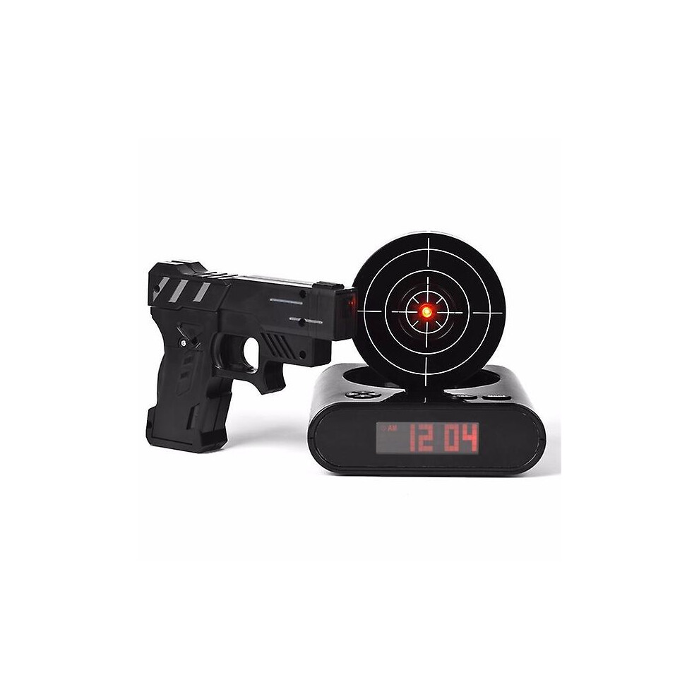 1 Set Desk Gadget Target Laser Shooting Gun Alarm Clock Lcd Screen Gun Alarm Colck/target Alarm Clock