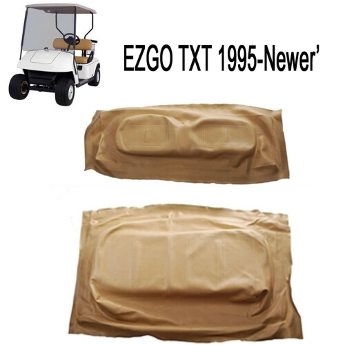 1Set Golf Cart Tan Front Seat Bottom Cover & Backrest for 2