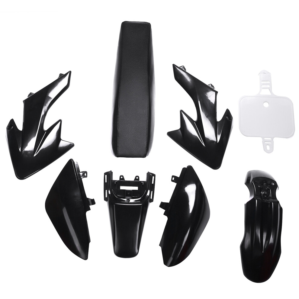 8Pcs Plastic 4-Stroke Crf50 Pit Off-Road Bike Set Mudguard Seat Black 4851529424824