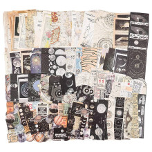 Vintage Scrapbook Supplies Pack (200 Pcs) for Art Journaling(A)