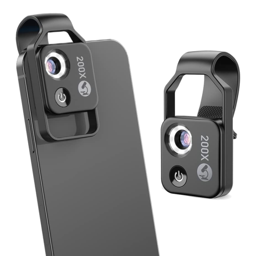 200X Cell Phone Microscope with Lens, with Light/Universal Clip 1