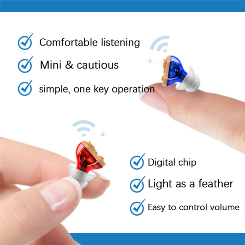 Small Inner Ear Invisible Hearing Aid Adjustable Wireless Mini Left