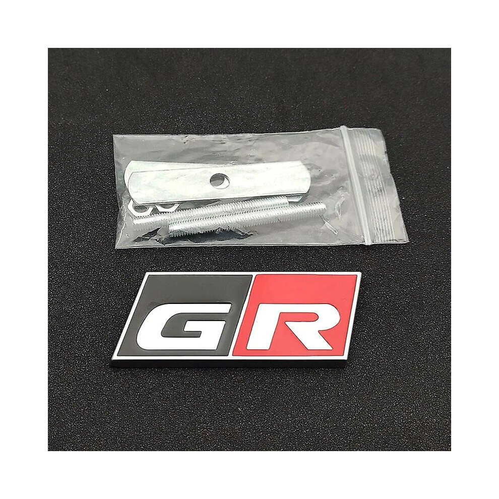 (grill gr chrome) 3d Metal Logo Gr Sport Emblem Car Trunk Front Grill Badge For Toyota Yaris Chr Rav4 Corolla Hilux Gr Sport Sticker Accessories