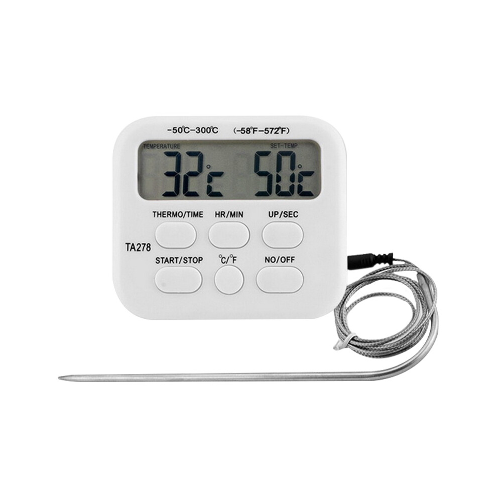 Kitchen with Probe Cooking Grill Temperature Timer Digital LCD Display Oven Meat Thermometer