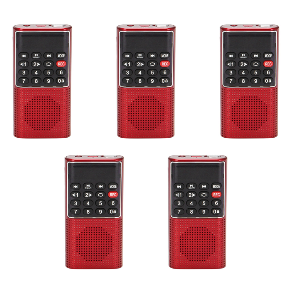 Photos - MP3 Player 5X L-328 Mini Portable Pocket FM Auto Scan Radio Music Audio Outdoor Small Speaker with Voice Recorder