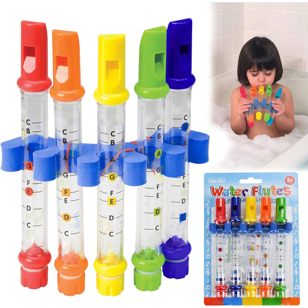 Kids Children Water Flutes Musical Bathtime Toys Fun Tunes Song Sheets