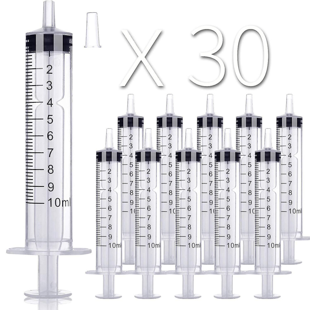 30 Pack 10ml/cc Plastic Syringe Small Syringe With Tip Cap-image-OPC-PDNWW9N-NEW