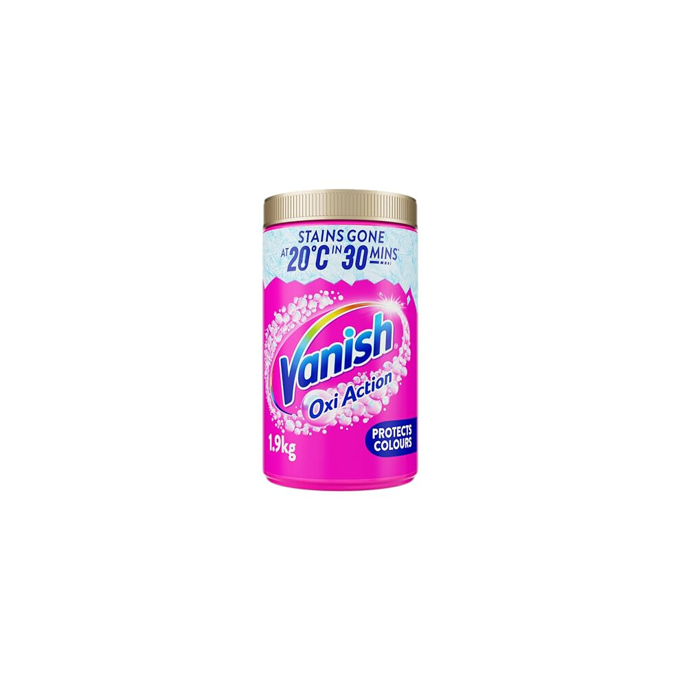 Vanish Gold Oxi Action Stain Remover & Laundry Booster Powder for Colours 1.9 kg | Removes Tough Stains at 20C in 30 Mins in Just One Wash