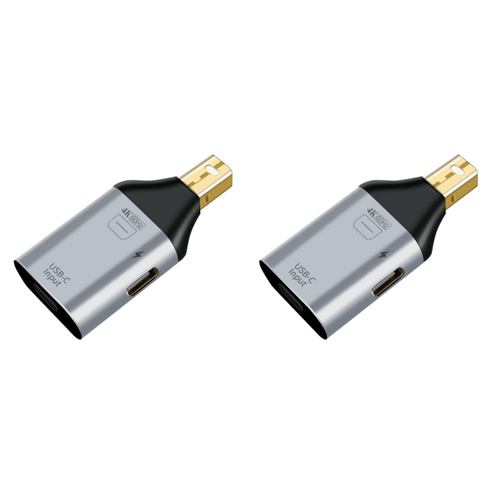 2X Usb C Adapter Type-C Female To Hdmi-Compatible Dp Minidp Male Adapter Hd Video 4K@60Hz (Mini Dp-Compatible Interface) 4852494579700