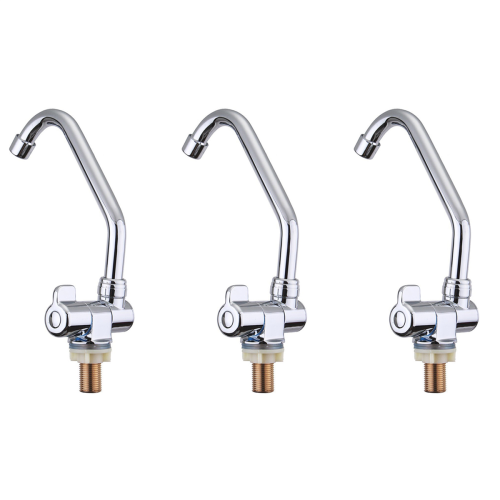 3X Foldable RV Faucet Rotating Single Handle Deck/Wall Mounted RV Kitchen Tap Copper Cold Water